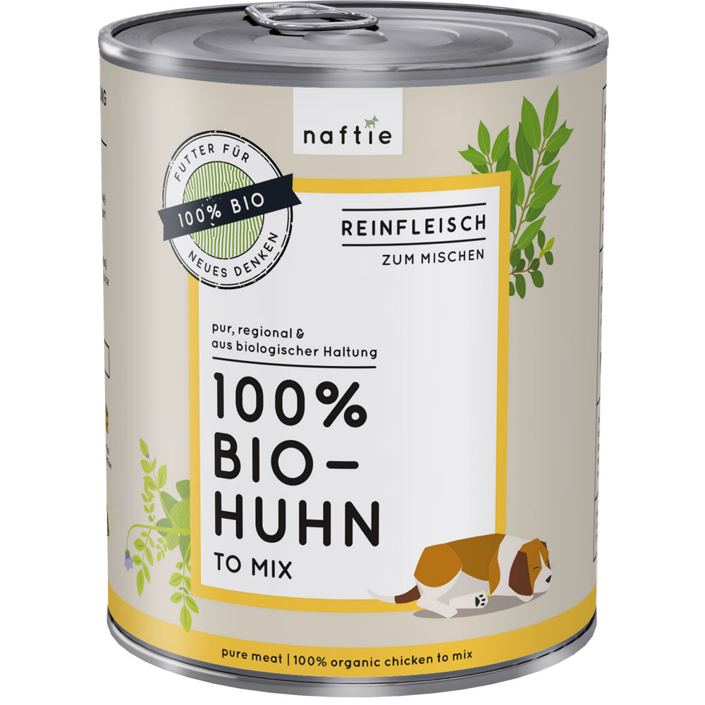 3er-SET Bio Huhn 100 %, Ergänzungsfutter für Hund & Katze 800g naftie - Bild 1