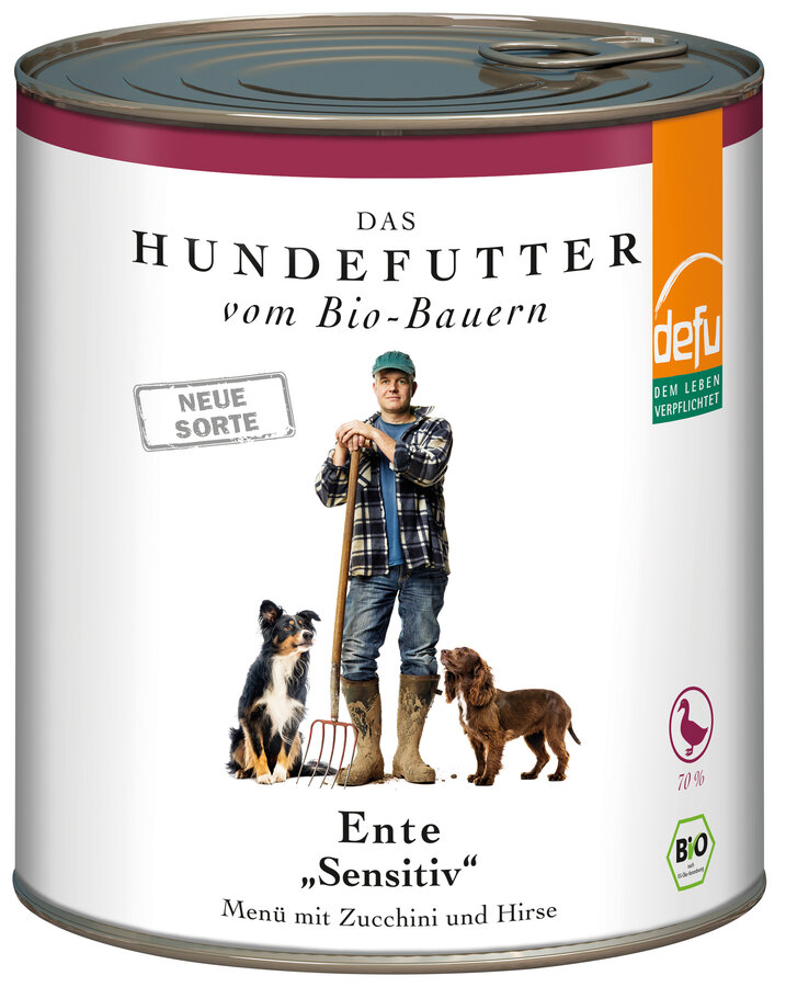 3er-SET Bio Hunde-Alleinfutter Ente Sensitive 820g defu - Bild 1