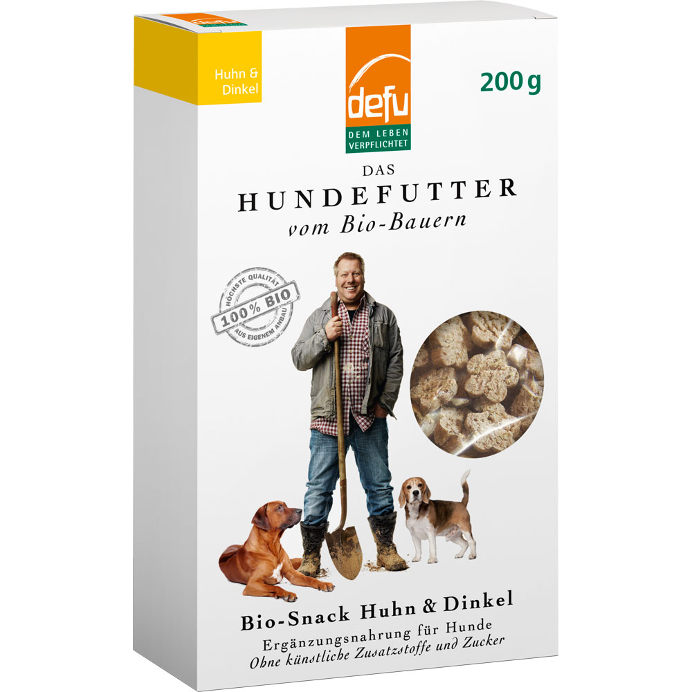 3er-SET Bio Hunde Leckerlie Huhn Dinkel 200g Defu - Bild 1