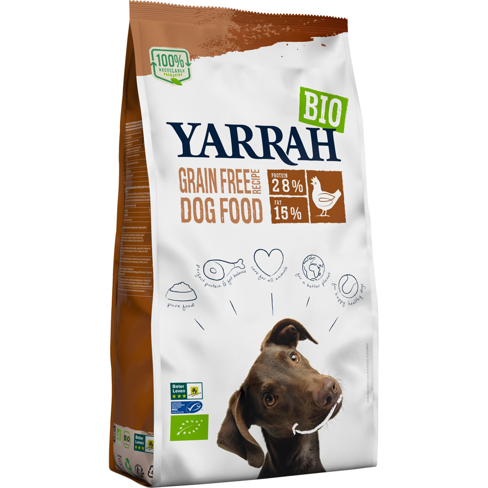 3er-SET Bio Hunde-Trockenfutter Huhn und Fisch Getreidefrei 10kg Yarrah - Bild 1