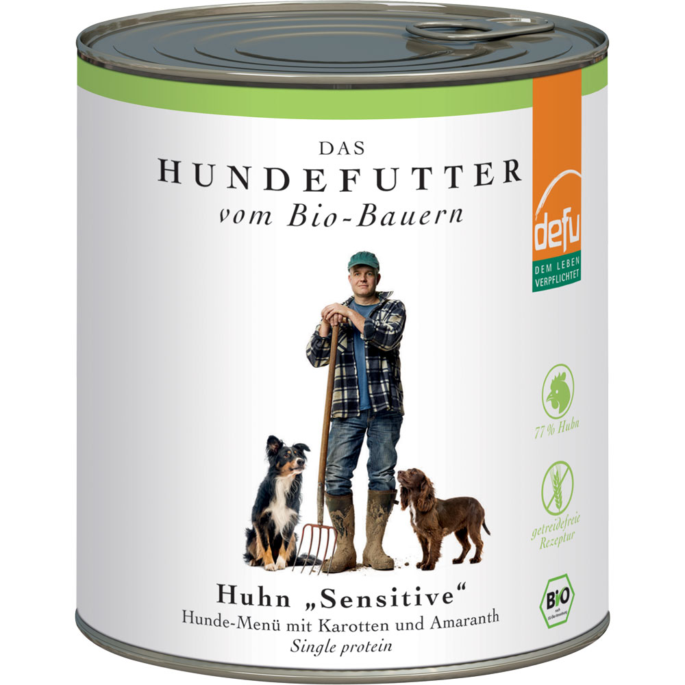 3er-SET Bio Hundefutter Huhn 820g Defu - Bild 1