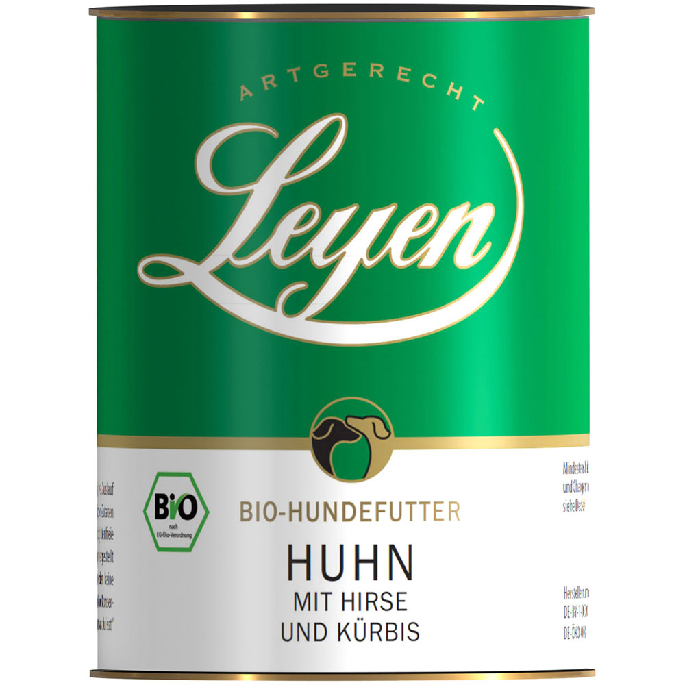 3er-SET Bio Hundefutter Huhn mit Hirse 400g Leyen - Bild 1