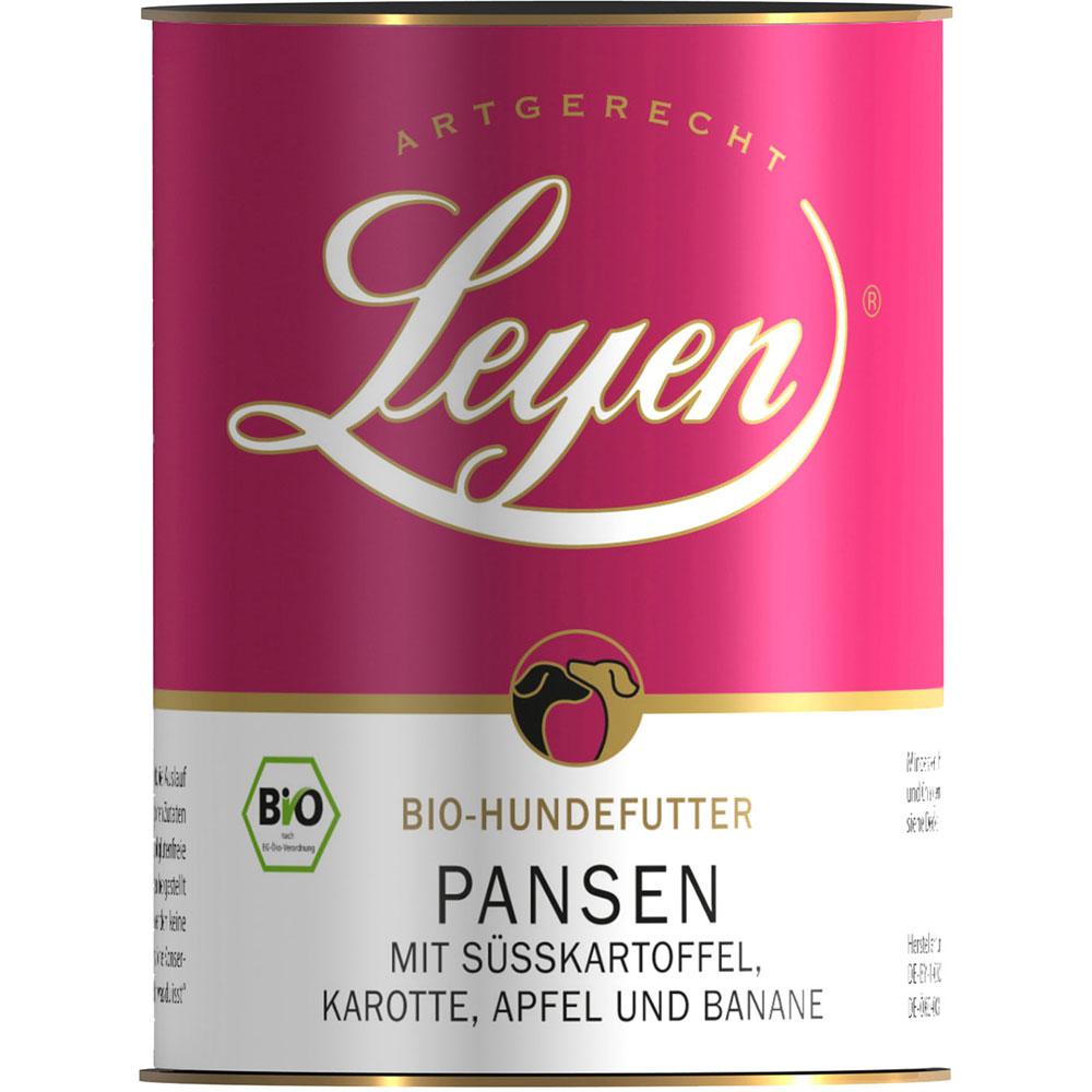 3er-SET Bio Hundefutter Pansen mit Süßkartoffel und Karotte 400g Leyen - Bild 1