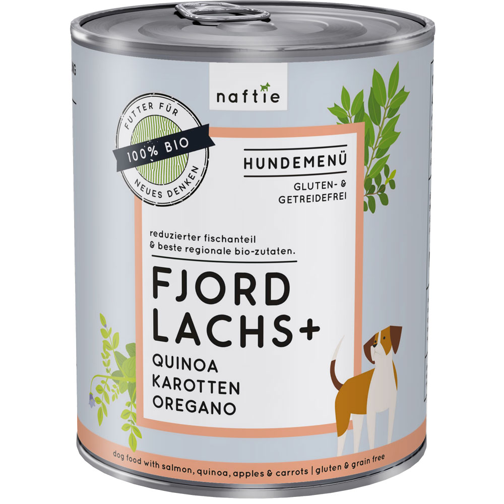 3er-SET Bio Hundemenü Fjord Lachs+ 800g naftie - Bild 1