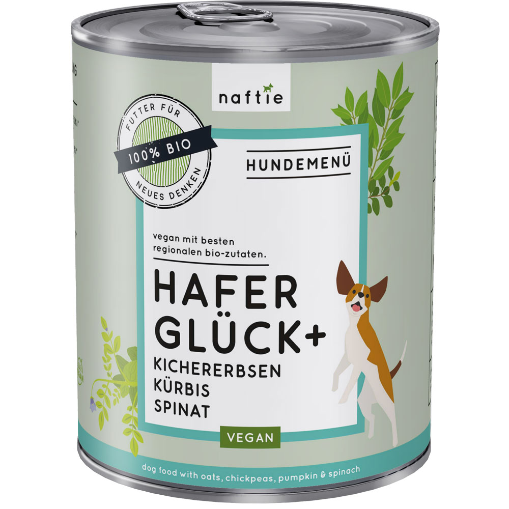 3er-SET Bio Hundemenü vegan Hafer Glück+ 800g naftie - Bild 1