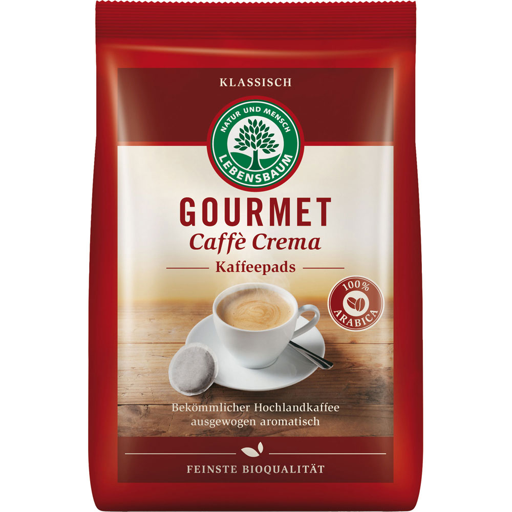3er-SET Bio Kaffee Gourmet Caffè Crema, klassisch, Pads 126g Lebensbaum - Bild 1