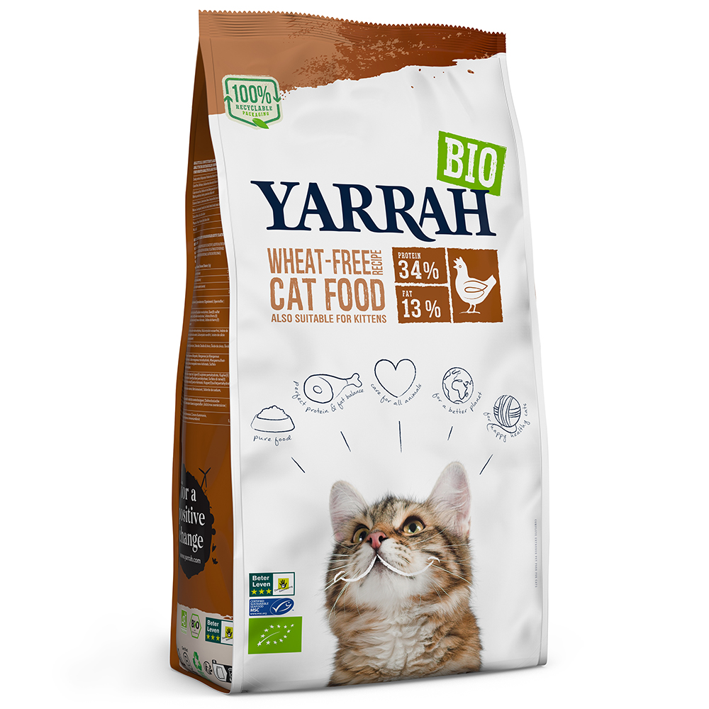 3er-SET Bio Katzen-Trockenfutter Adult+Kitten Huhn+Fisch (MSC) weizenfrei 800g - Bild 1