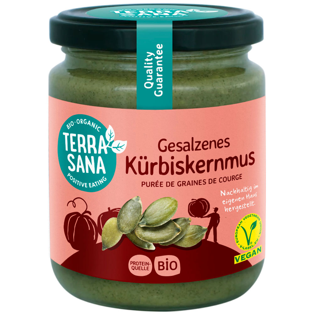 3er-SET Bio Kürbiskernmus mit Steinsalz, 250g Schraubglas TerraSana - Bild 1