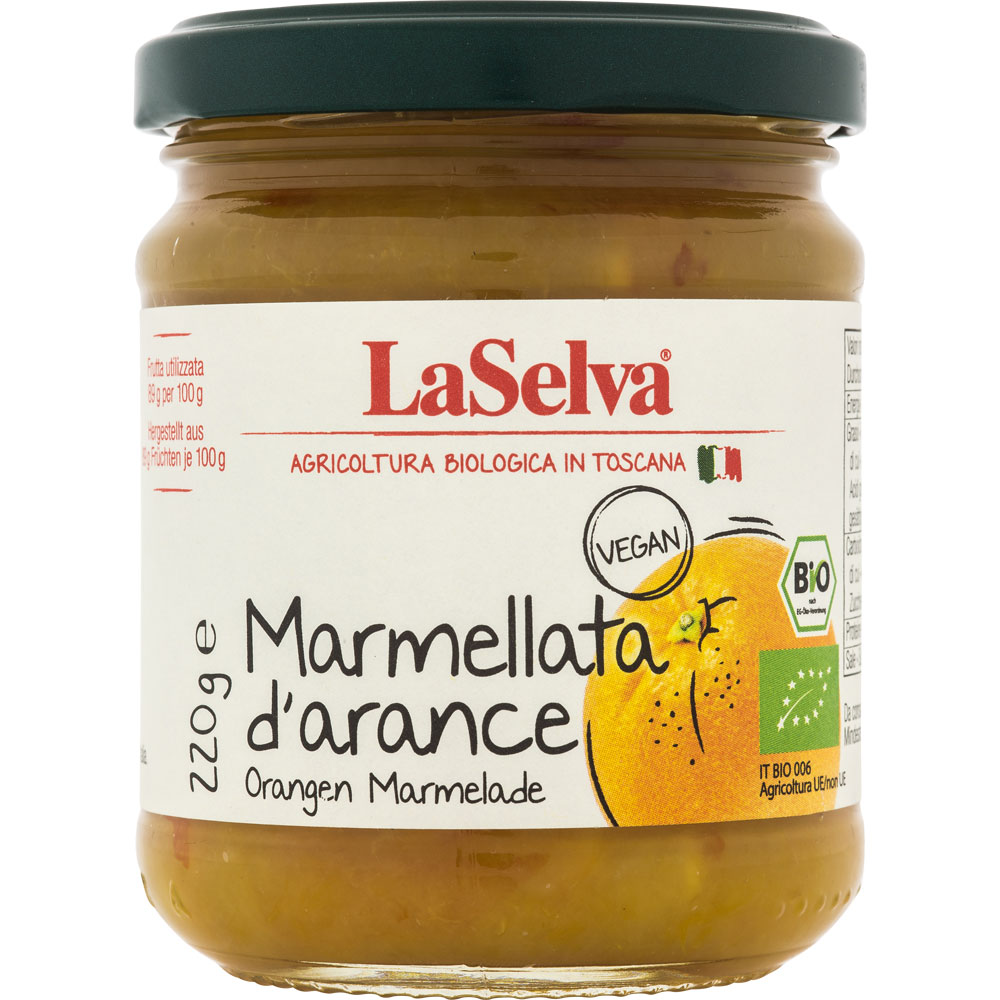 3er-SET Bio Orangen Marmelade (Marmellata d'arance) 220g La Selva - Bild 1