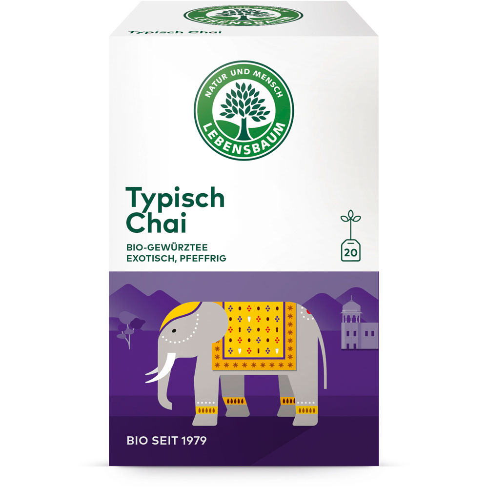 3er-SET Bio Tee Typisch Chai (20 x 2 g einzeln kuvertiert) 40g Lebensbaum - Bild 1