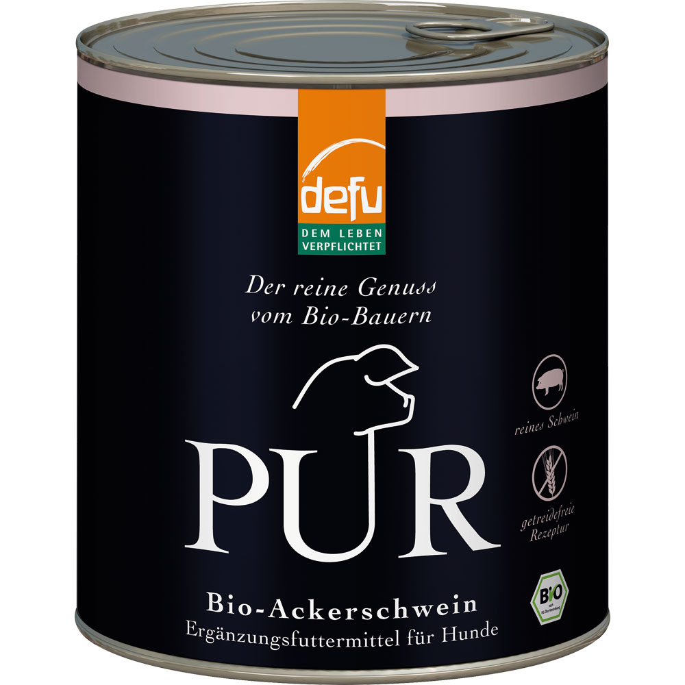 3er-SET Ergänzungsfutter Hund&Katze Bio-Ackerschwein PUR 800g defu - Bild 1