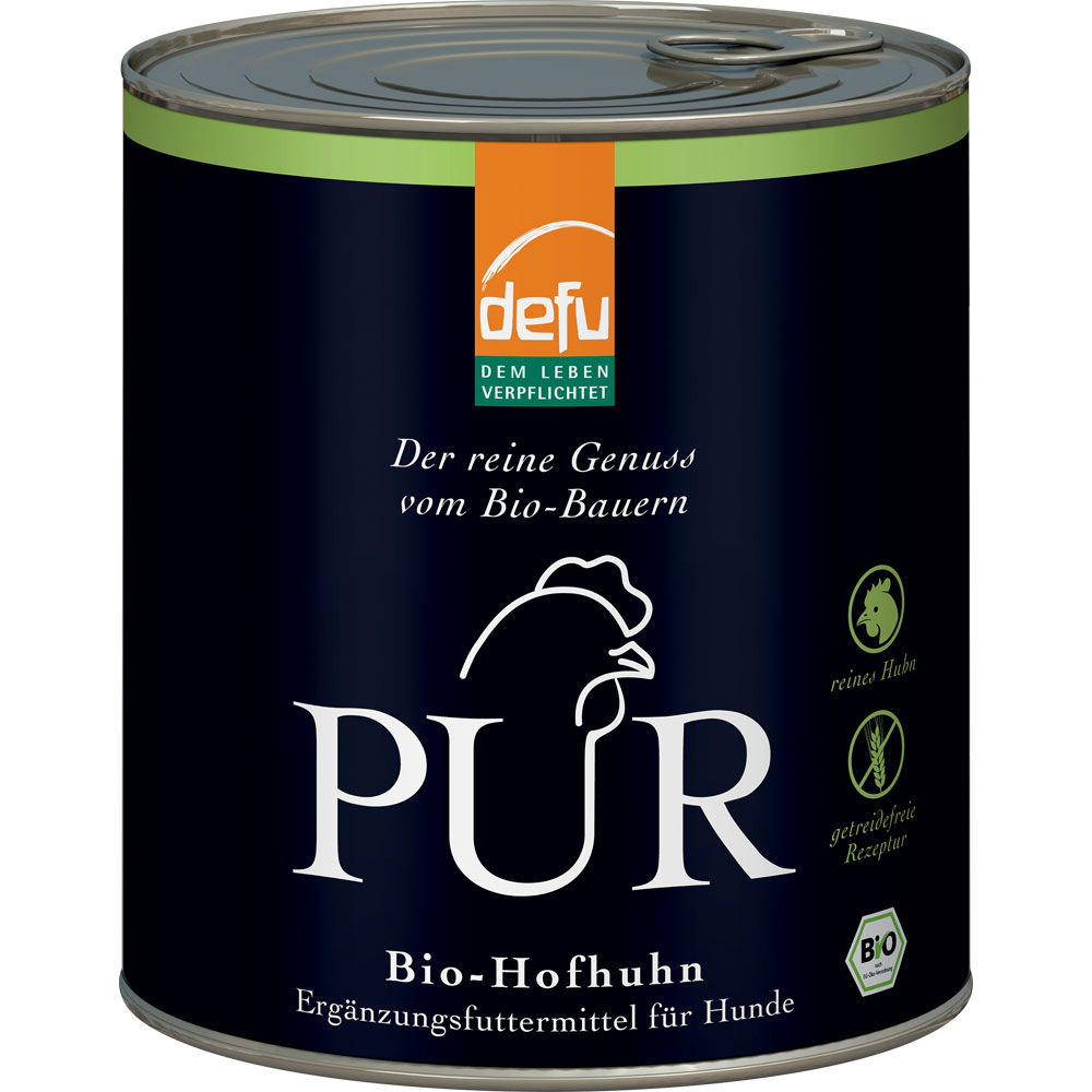 3er-SET Ergänzungsfutter Hund&Katze Bio-Hofhuhn PUR, 800 g defu - Bild 1