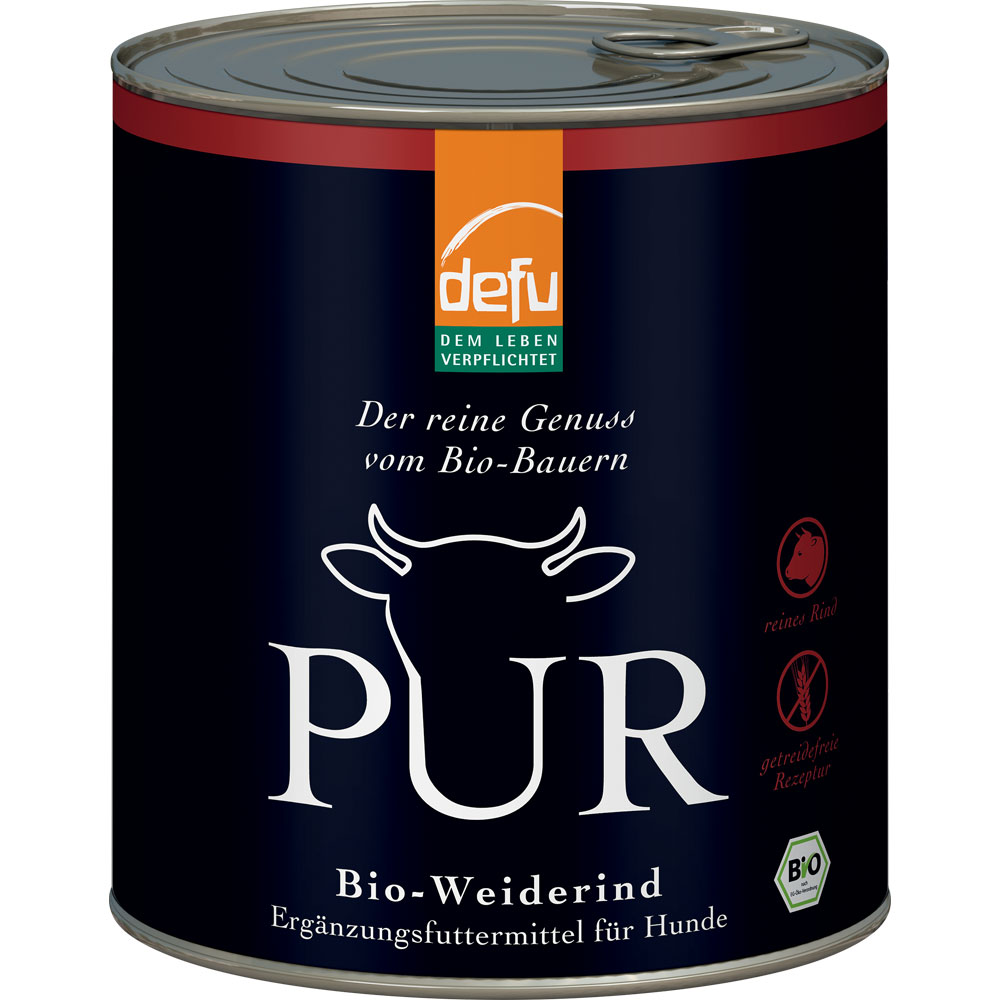 3er-SET Ergänzungsfutter Hund&Katze Bio-Weiderind PUR, 800 g defu - Bild 1