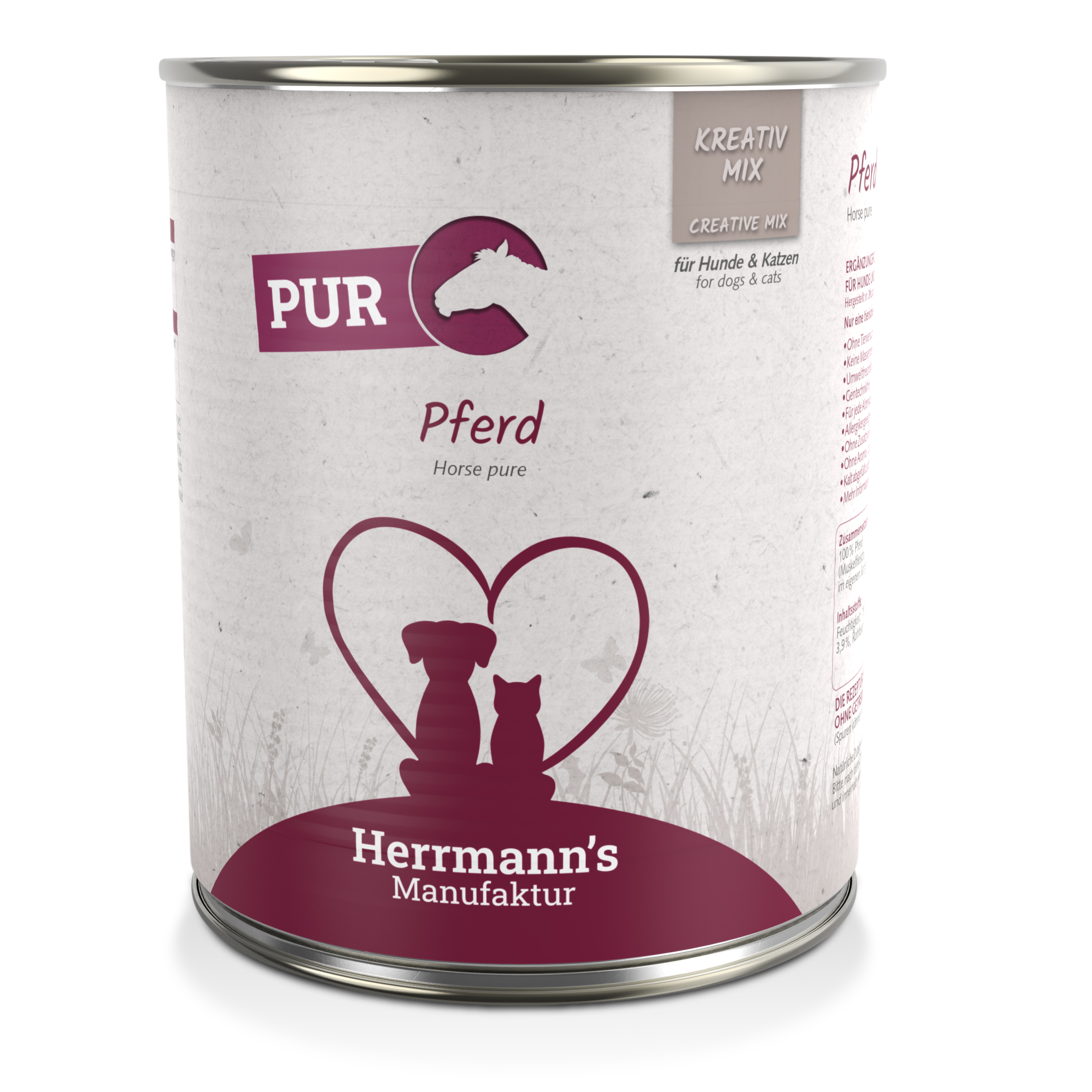 3er-SET Ergänzungsfutter für Hunde/Katzen 100% Pferd -Nicht Bio- 800g Herrmanns - Bild 1