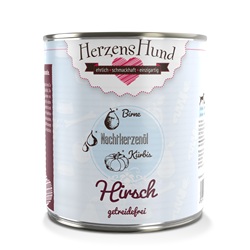 3er-SET Hunde Ergänzungsfutter Hirsch NICHT BIO, Kürbis getreidefr. 800g Herzens - Bild 1