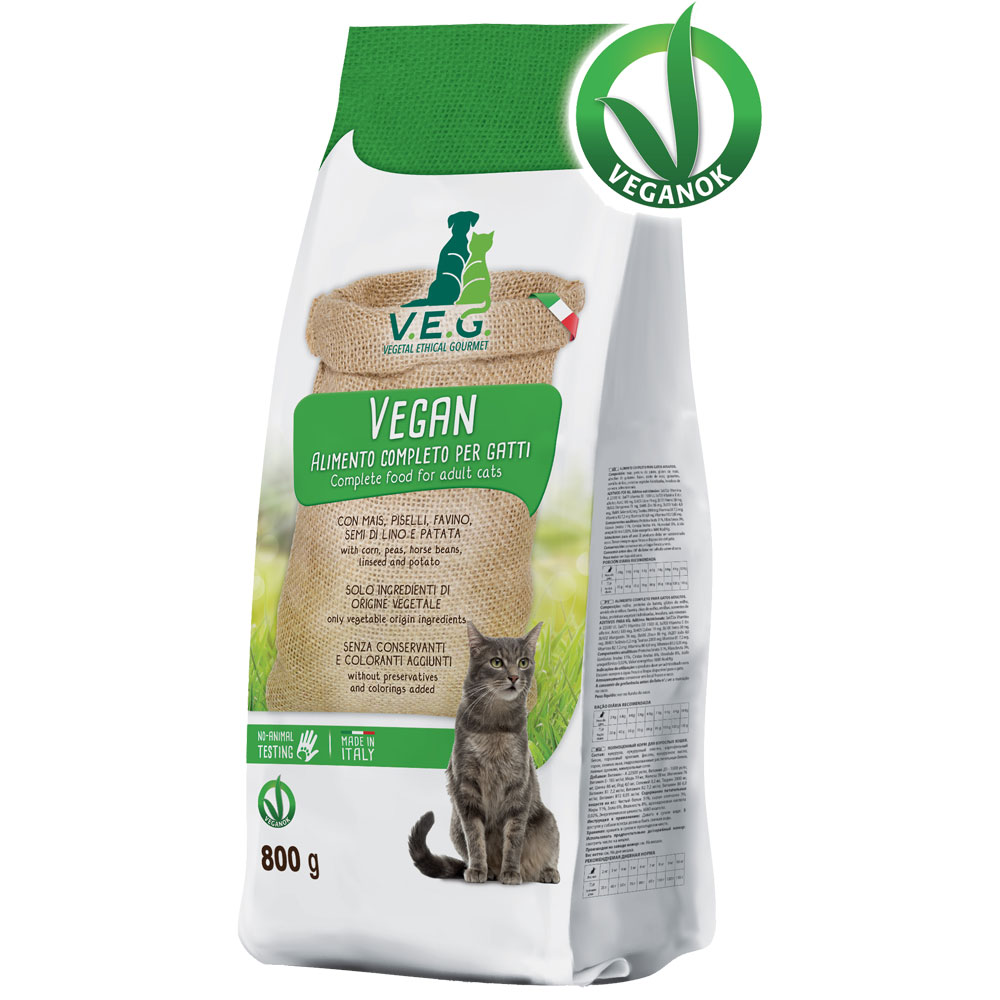 3er-SET Katzen-Trockenfutter VEGAN Cat 800g  (nicht Bio) V.E.G. - Bild 1