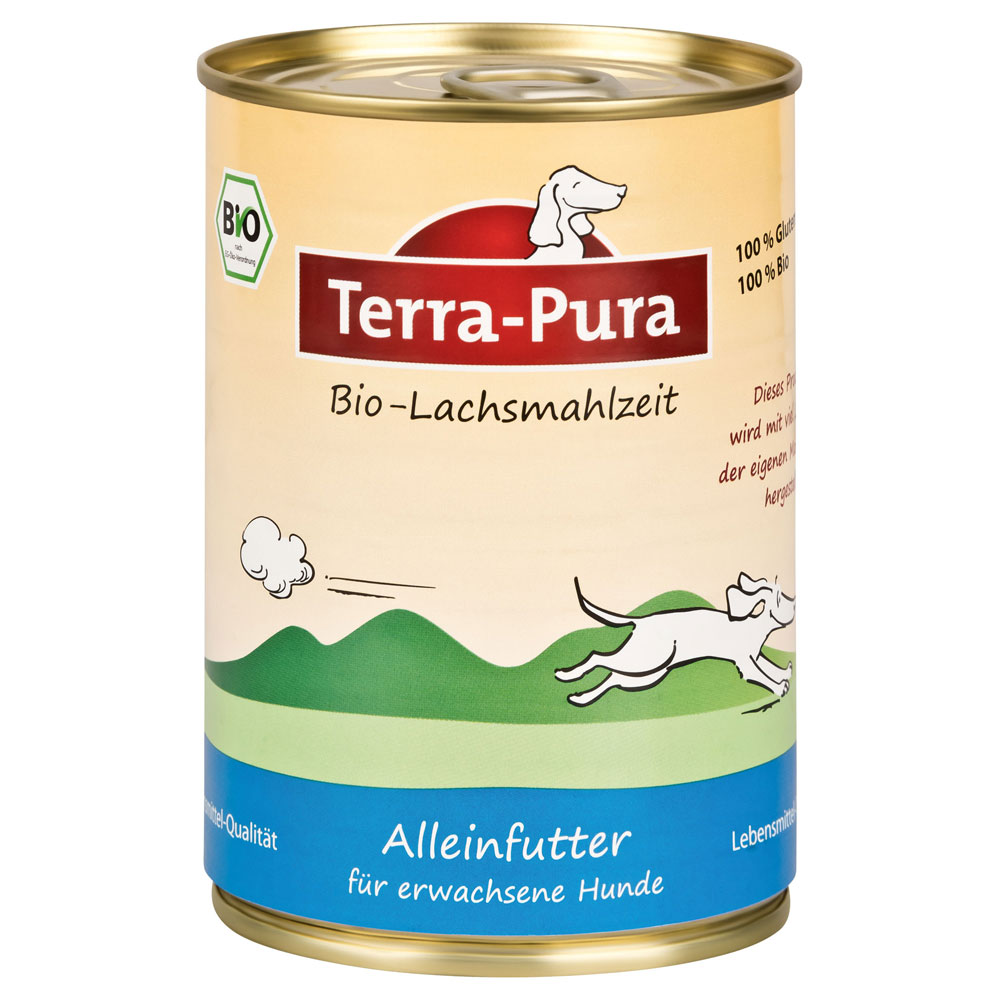 3er-SET Lachsmahlzeit Bio Hundefutter 385g Terra-Pura - Bild 1
