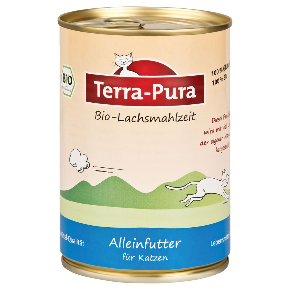 3er-SET Lachsmahlzeit Bio Katzenfutter 400g Terra-Pura - Bild 1