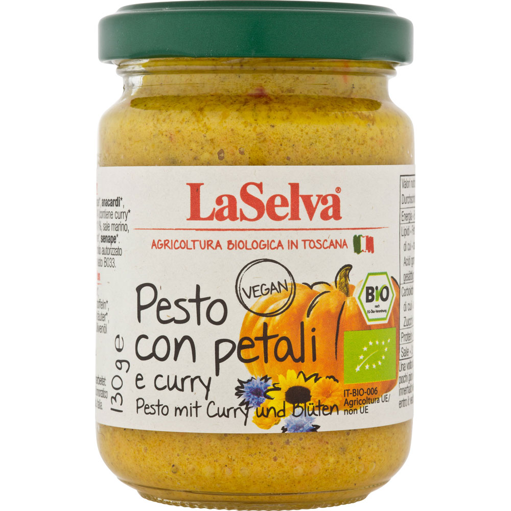3er-SET Pesto mit Curry und Blüten 130g LaSelva - Bild 1