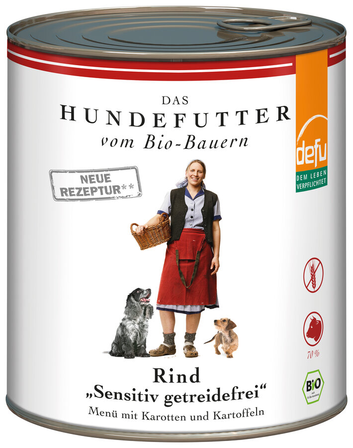 3er-SET Rind 820g Sensitiv Getreidefrei Bio Hundefutter defu - Bild 1