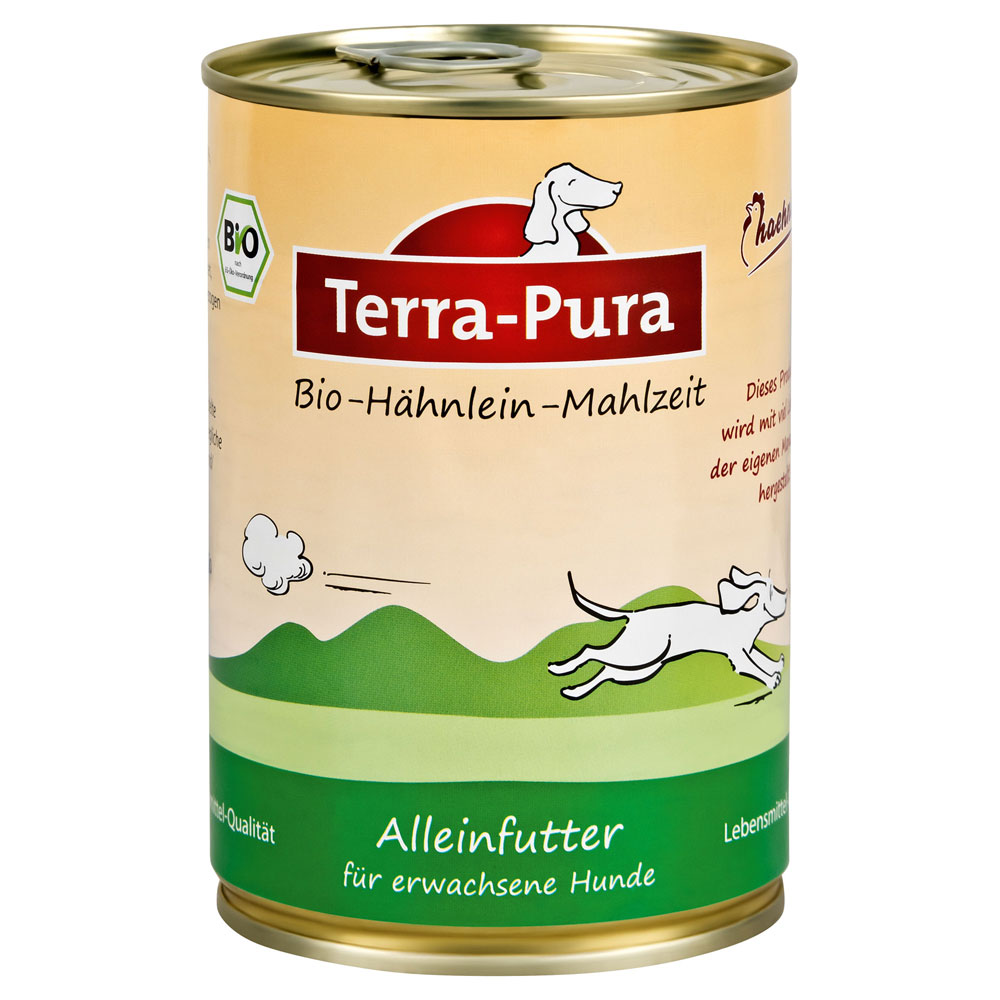 3er-SET Terra Pura Hähnlein-Mahlzeit 400g Bio Hundefutter Glutenfrei - Bild 1
