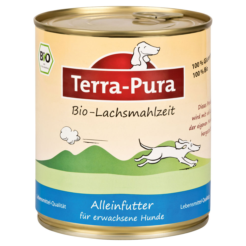 3er-VE Bio Hundefutter Feucht Lachsmahlzeit 785g Terra Pura - Bild 1