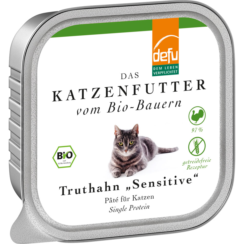 432er-SET Pate Truthahn 100g Bio Katzenfutter defu - Bild 1