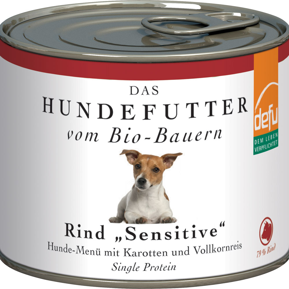 4er-SET Bio Hundefutter Rind Sensitiv 200g Defu - Bild 1