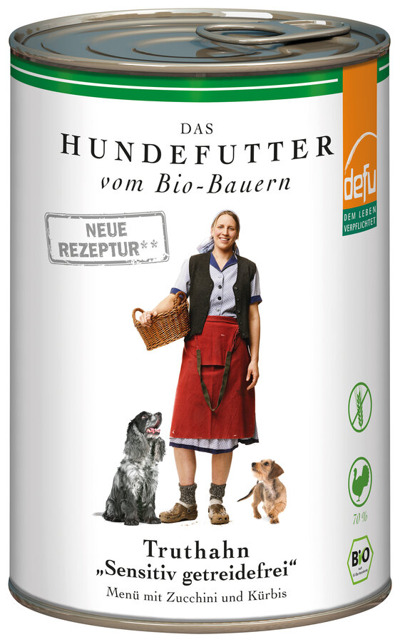 4er-SET Bio Hundefutter Truthahn Sensitiv getreidefrei 400g defu - Bild 1
