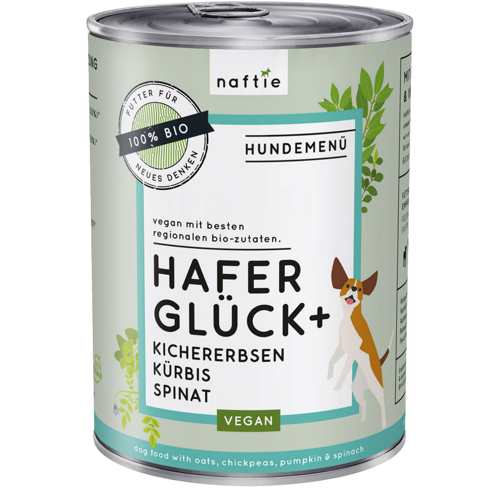 4er-SET Bio Hundemenü vegan Hafer Glück+ 400g naftie - Bild 1