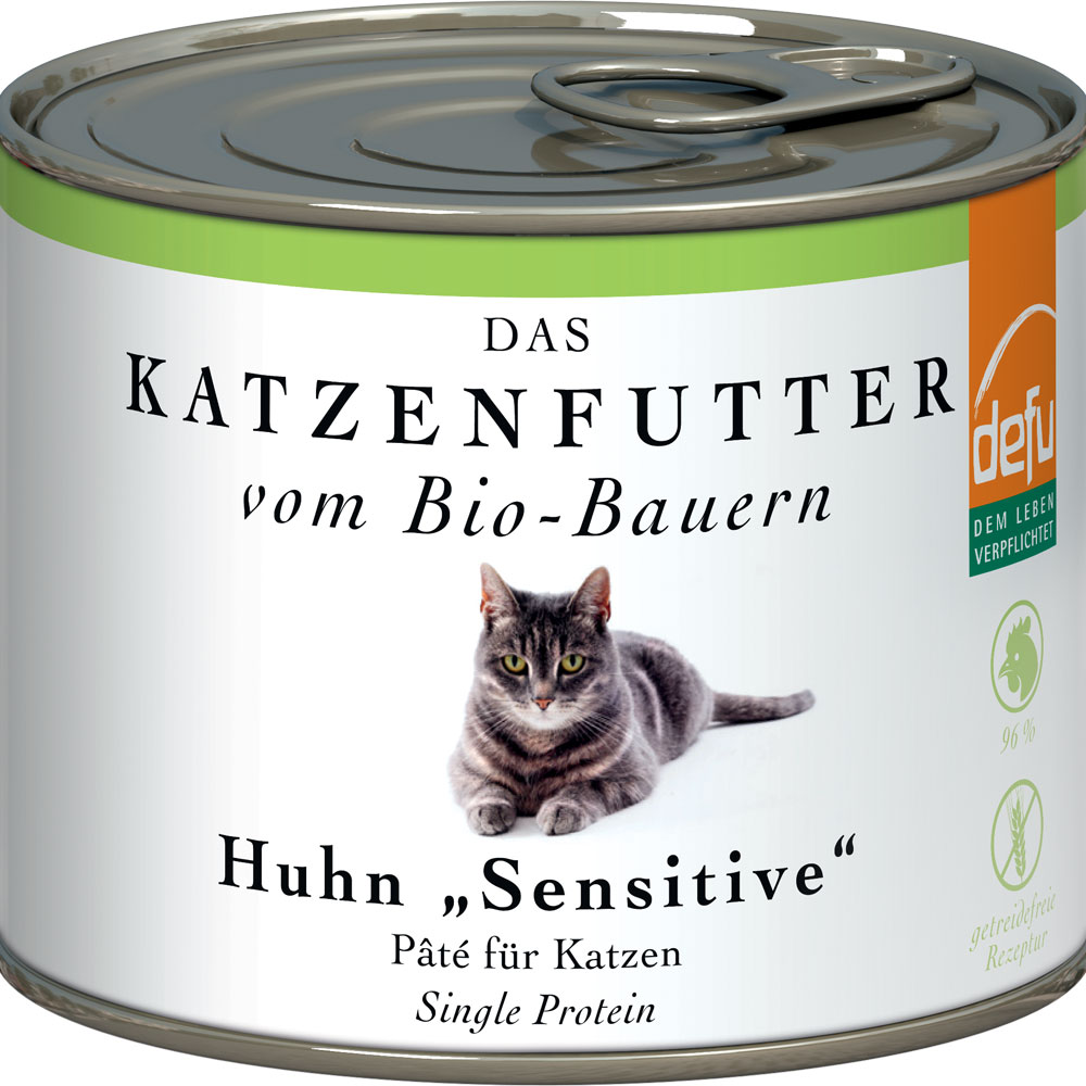 4er-SET Bio Katzenfutter Huhn 200g Defu - Bild 1