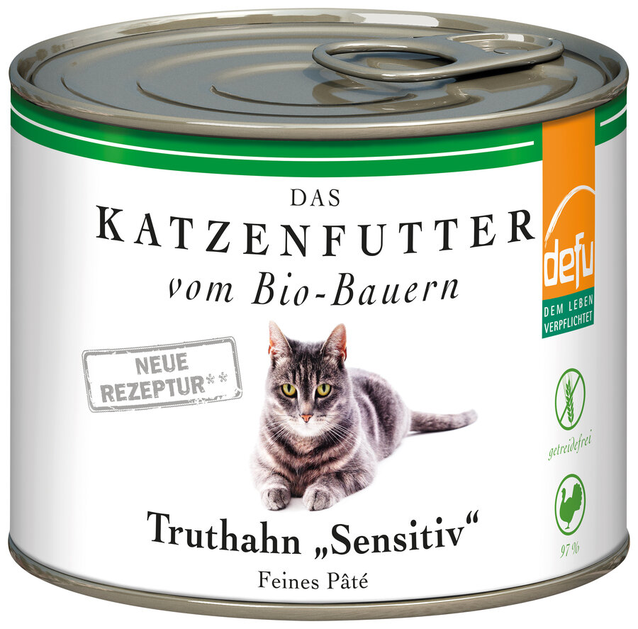 4er-SET Bio Katzenfutter Truthahn 200g Gluten & Getreidefrei defu - Bild 1