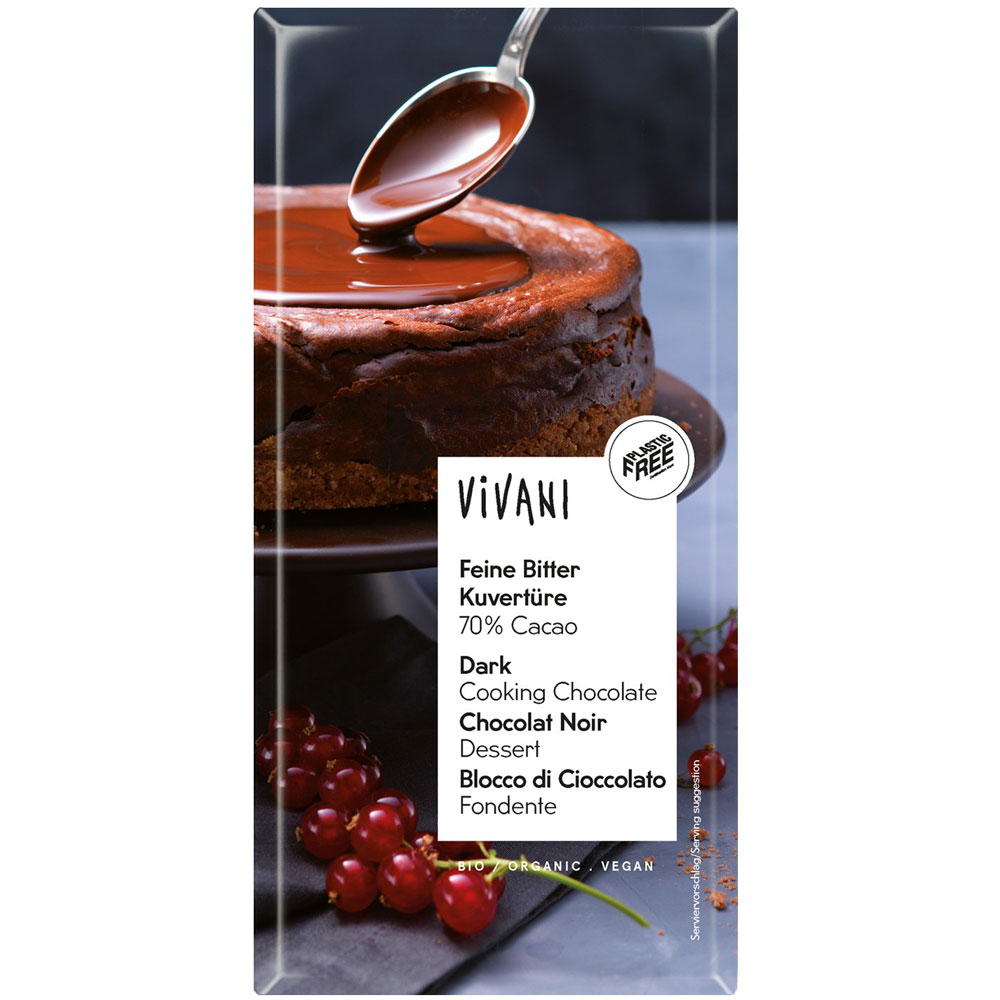 4er-SET  Bio Kuvertüre Feine Bitter Tafelformat 200g Vivani - Bild 1