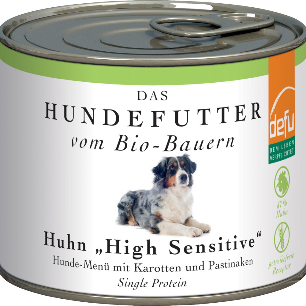 4er-SET Huhn 200g Getreidefrei Bio Hundefutter defu - Bild 1