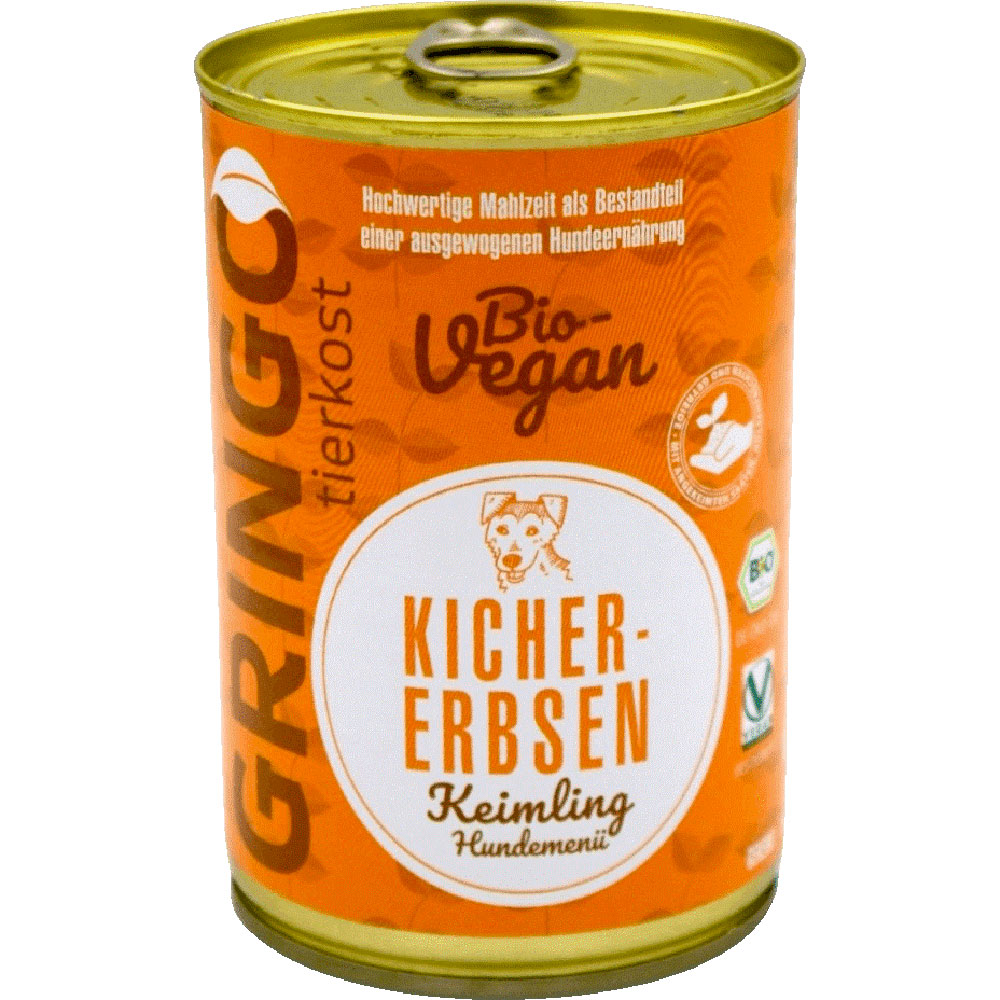 4er-SET Hunde Ergänzungsfutter Bio Kichererbsen-Keimling, 400g Gringo - Bild 1