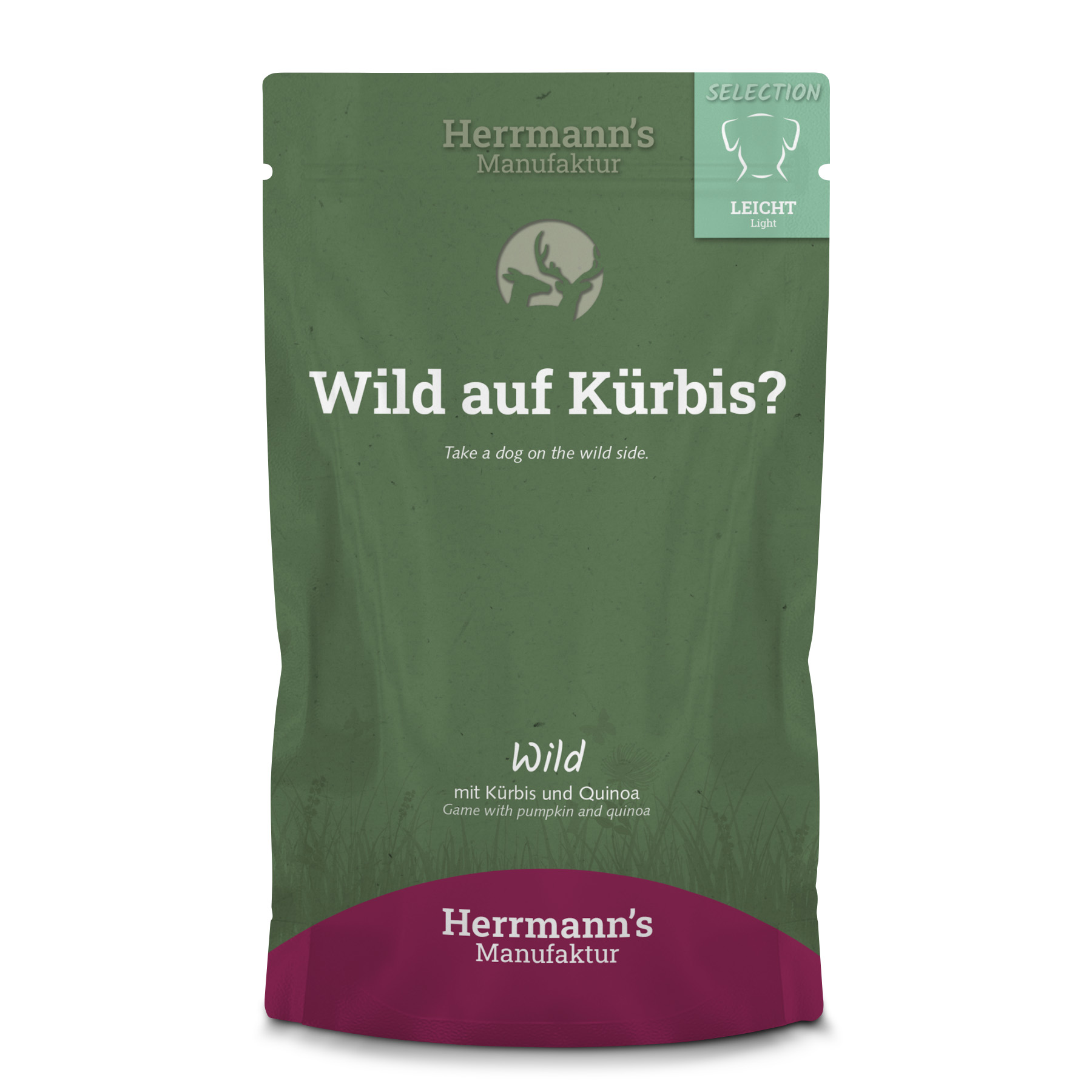 4er-SET Hundefutter Wild NICHT BIO mit Kürbis und Quinoa 150g Herrmann's - Bild 1