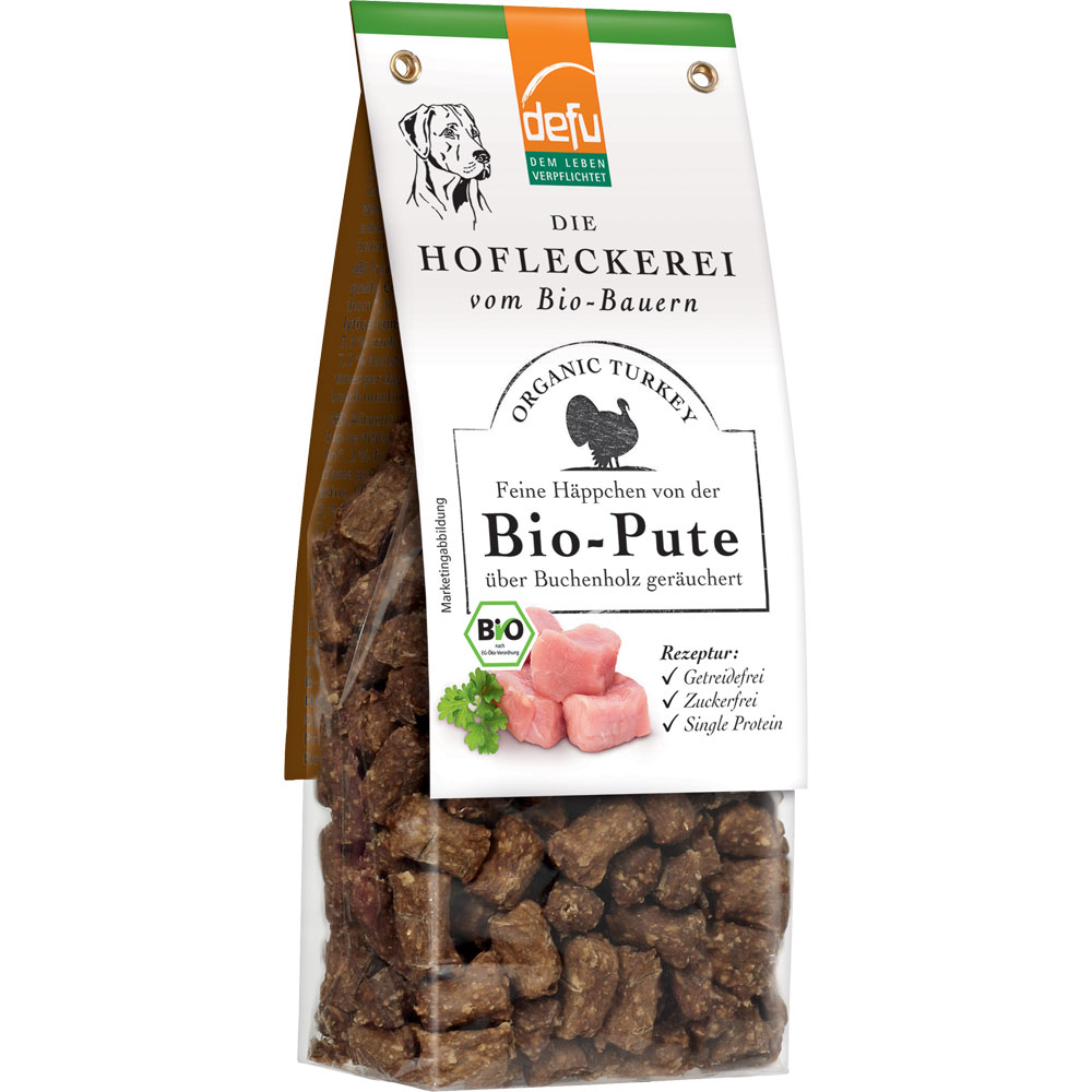 4er-SET Hundeleckerli Feine Häppchen Bio-Pute 125g defu - Bild 1