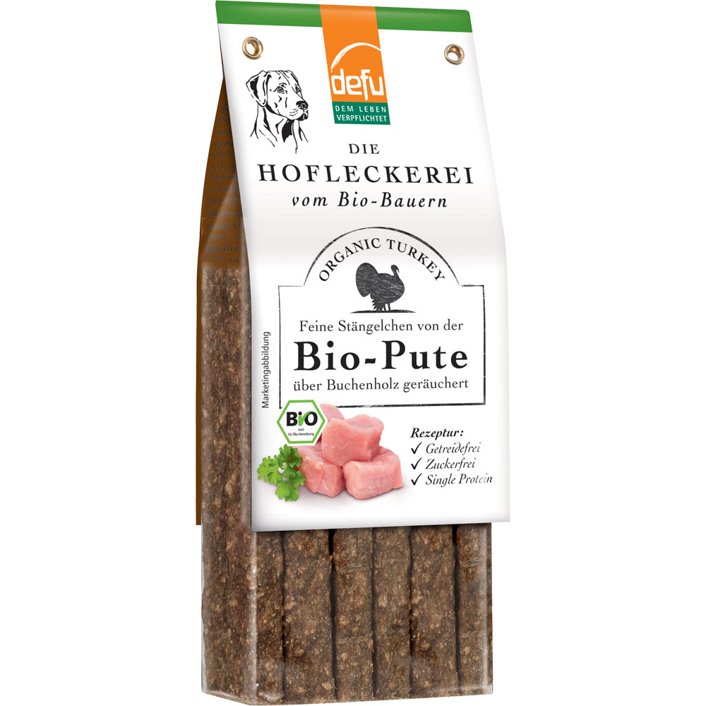 4er-SET Hundeleckerli Feine Stängelchen Bio-Pute 125g defu - Bild 1