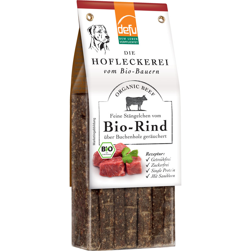 4er-SET Hundeleckerli Feine Stängelchen Bio-Rind 125g defu - Bild 1