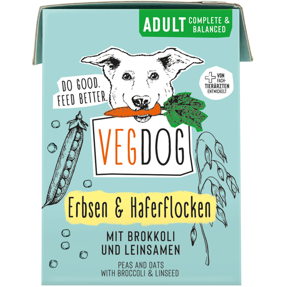 4er-SET Hundenassfutter im Tetra Pak vegan Adult nicht Bio 200g VEGDOG - Bild 1