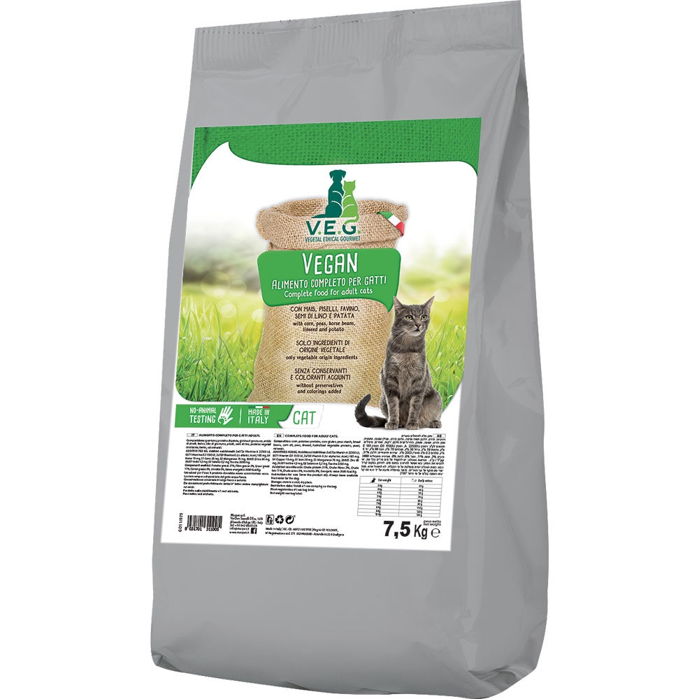 4er-SET Katzen-Trockenfutter VEGAN Cat 7,5kg  (nicht Bio) V.E.G. - Bild 1