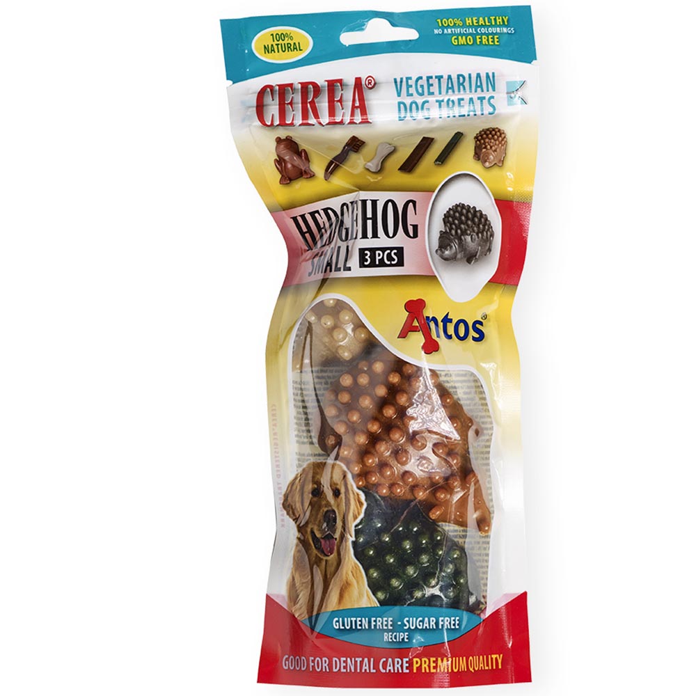 4er-SET Vega Kausnack kl. Igel (~8cm, 3er-Packung) bunte Mschng NICHT BIO Cerea - Bild 1
