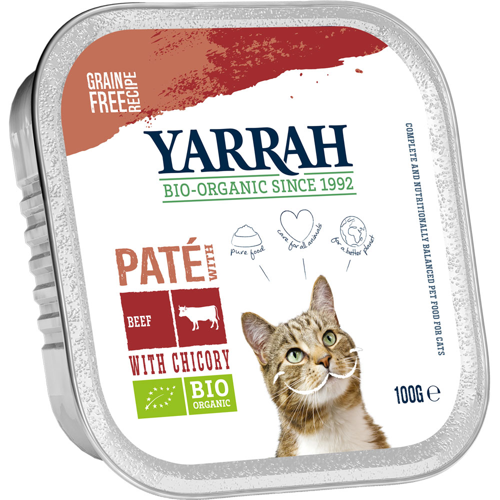 4er-SET Wellness-Paté Rind Zichorie 100g Bio Katzenfutter Yarrah - Bild 1