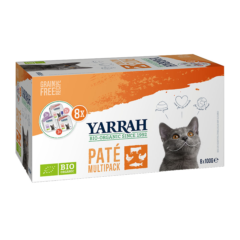 4er-SET  Yarrah Multipack für Katzen, 8x100g Bio Pate Katzenfutter - Bild 1