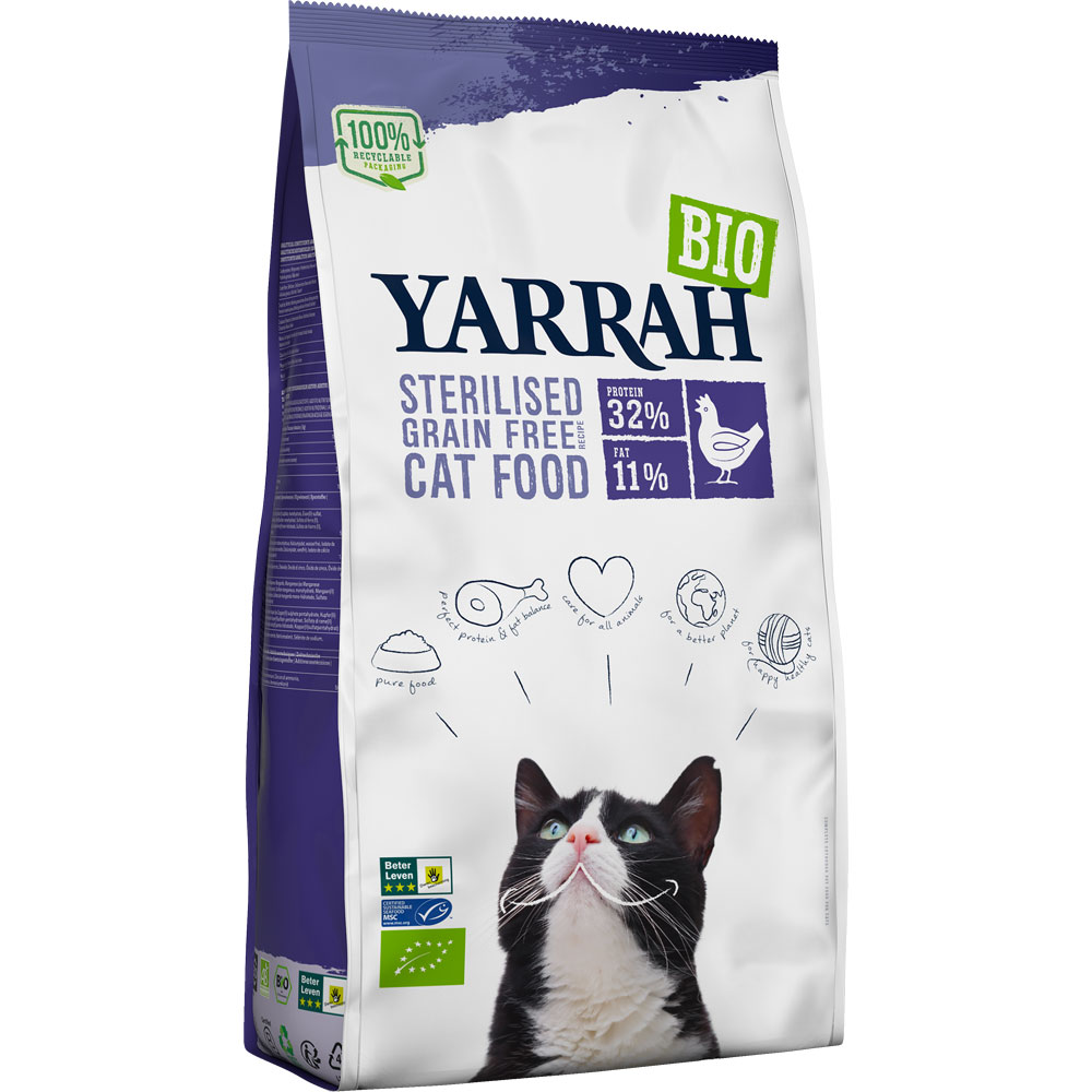 4er-VE Bio Trockenfutter sterilisierte/übergewichtige Katzen, weizenfrei 2kg Ya - Bild 1
