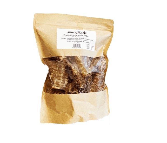 5er-SET Bio Hunde Snack Rinder-Luftröhre 400g Snacktiko - Bild 1