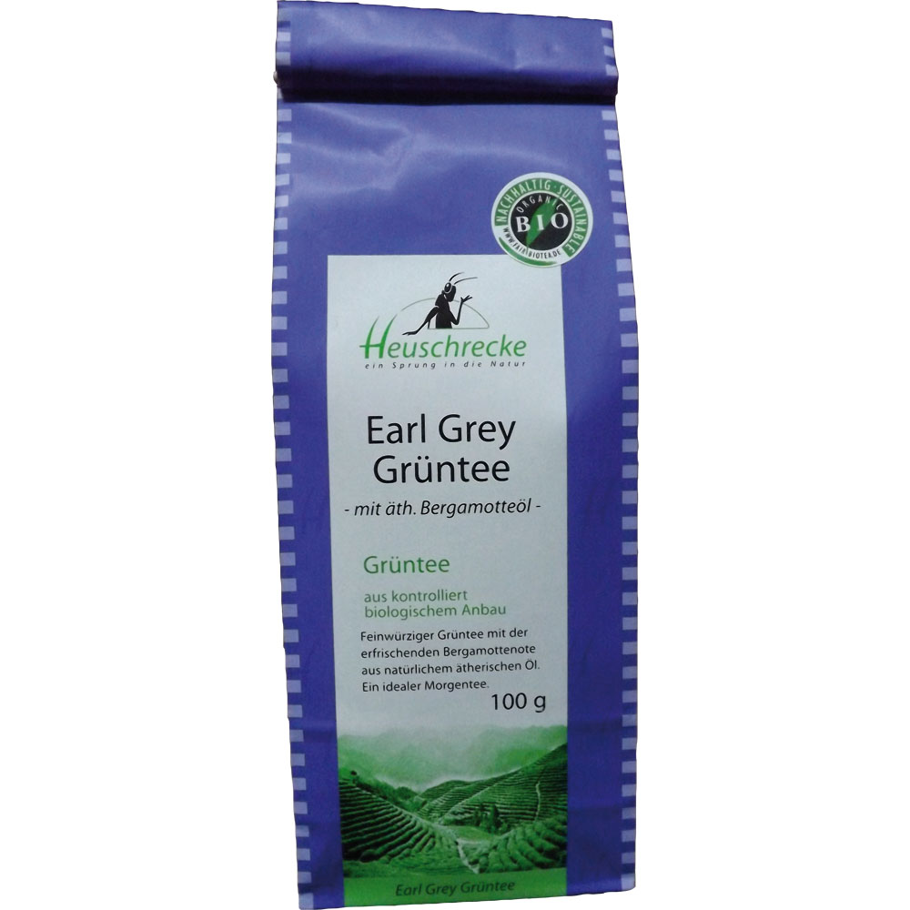 5er-VE Bio Tee Earl Grey Grüntee 100 g Heuschrecke - Bild 1