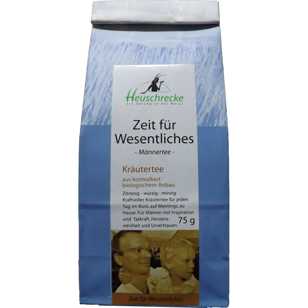 5er-VE M&auml;nnertee "Zeit f&uuml;r Wesentliches", Bio, 75g Heuschrecke - Bild 1