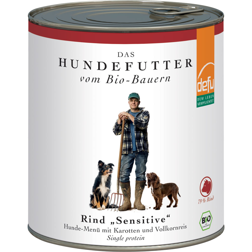 6er-SET Bio Hundefutter Rind Sensitiv 820g Defu - Bild 1