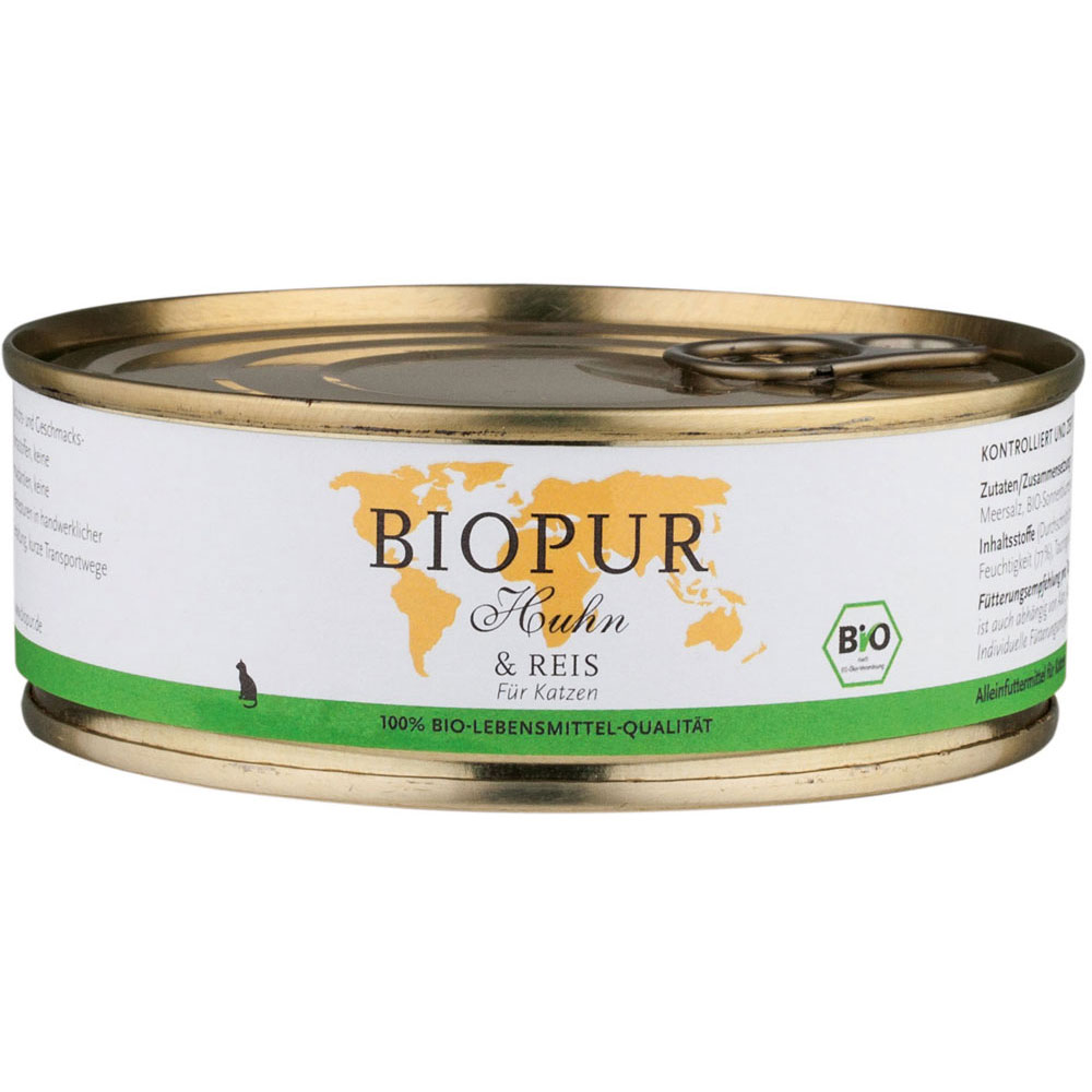 6er-SET Huhn und Reis 200g BioPur  Bio Katzenfutter - Bild 1